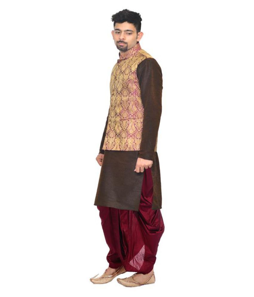 violet shirt with dhoti