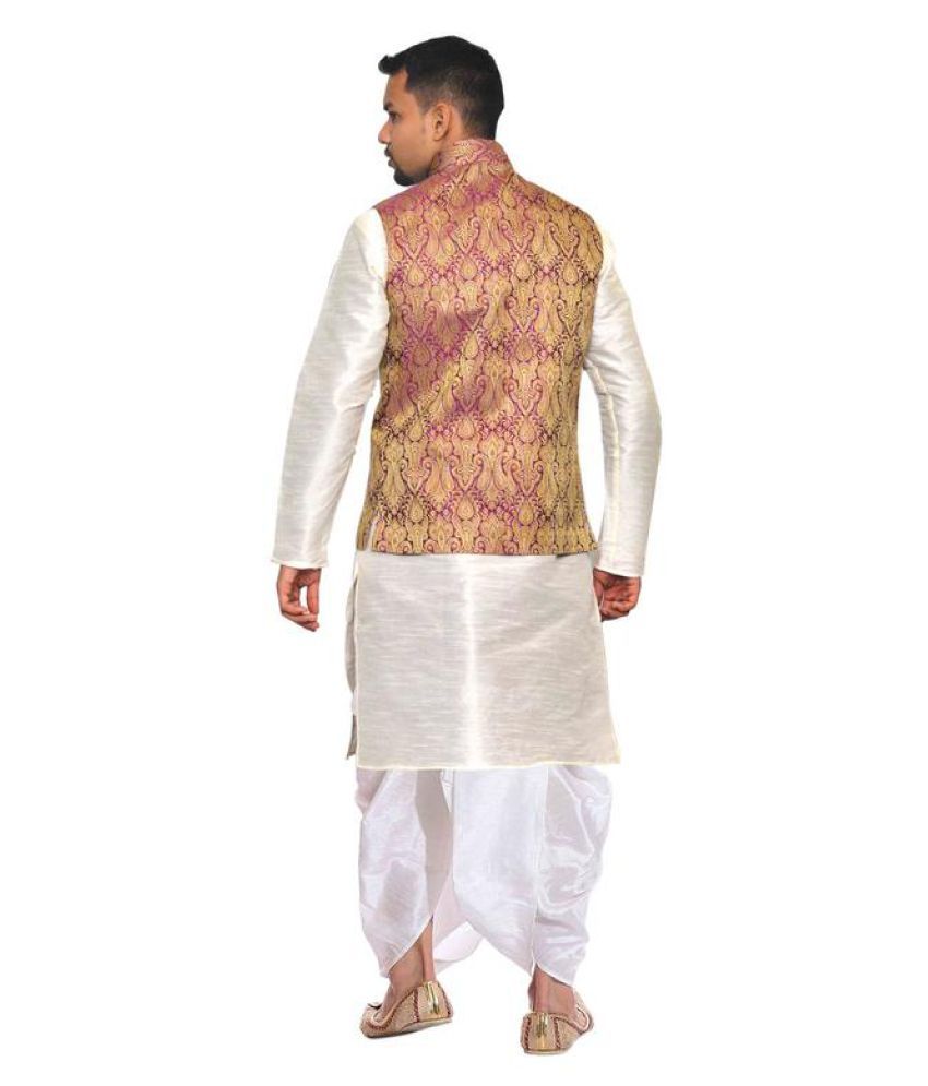 violet shirt with dhoti