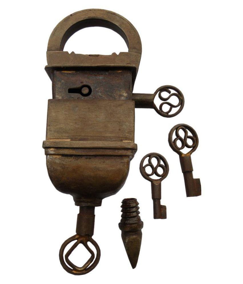 Buy Antarmana Indianart Vintage Lock 4 Key Open High Security Antique