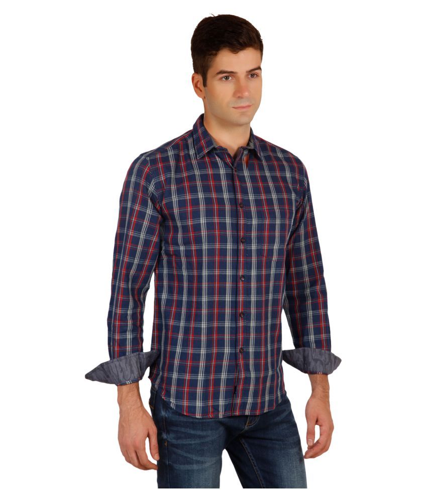 Provogue Blue Casual Slim Fit Shirt - Buy Provogue Blue Casual Slim Fit ...