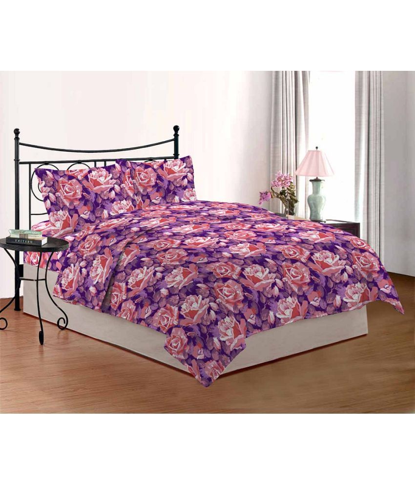 Bombay Dyeing Poly Cotton Double Bedsheet with 2 Pillow Covers Buy