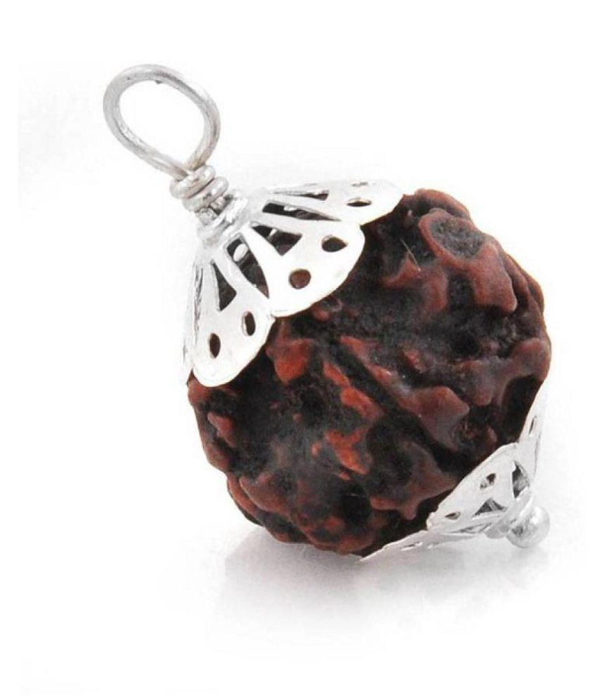     			Shivoham 7 Mukhi Rudraksha Lab Certified Silver Cap Pendant 7 Face Rudraksha