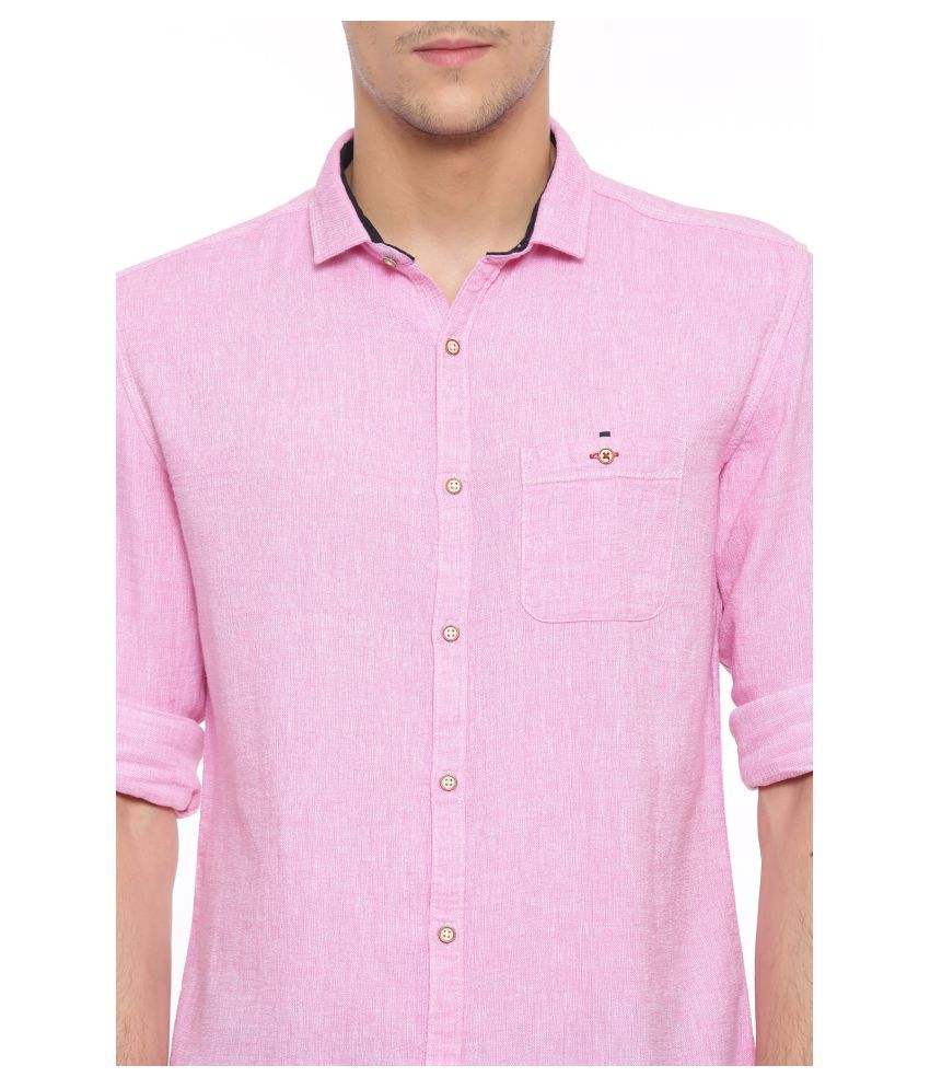 pink casual shirt