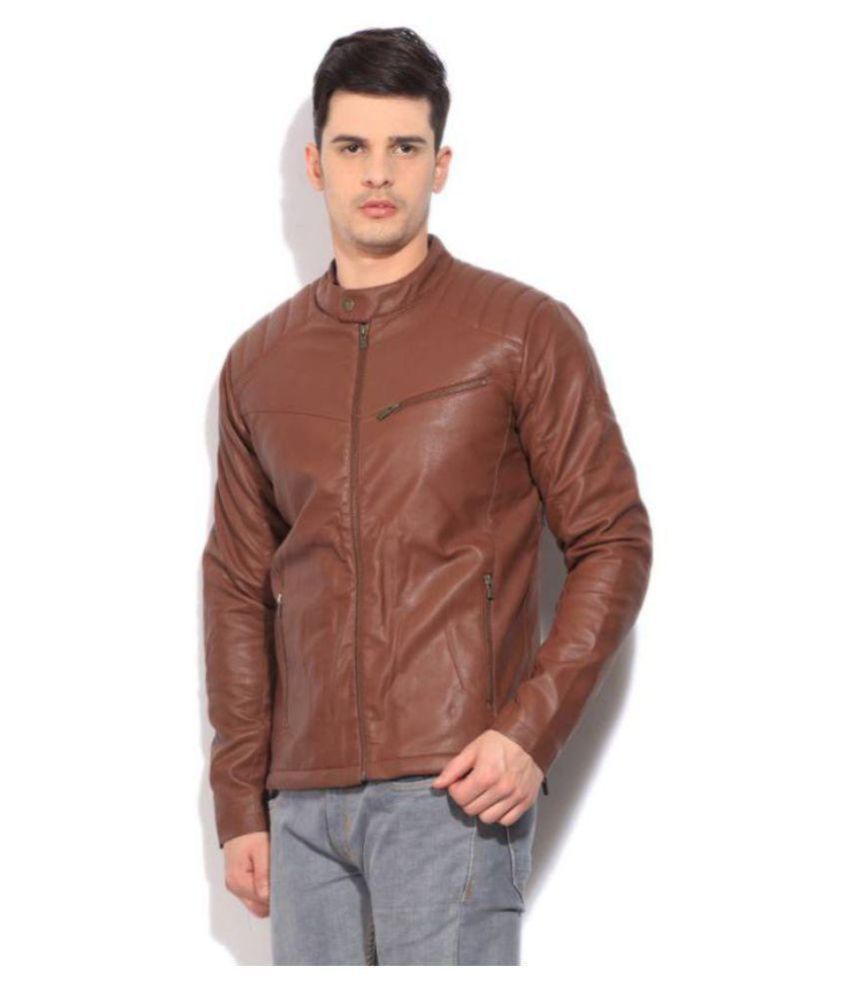 Pepe Jeans Brown Leather Jacket - Buy Pepe Jeans Brown Leather Jacket ...