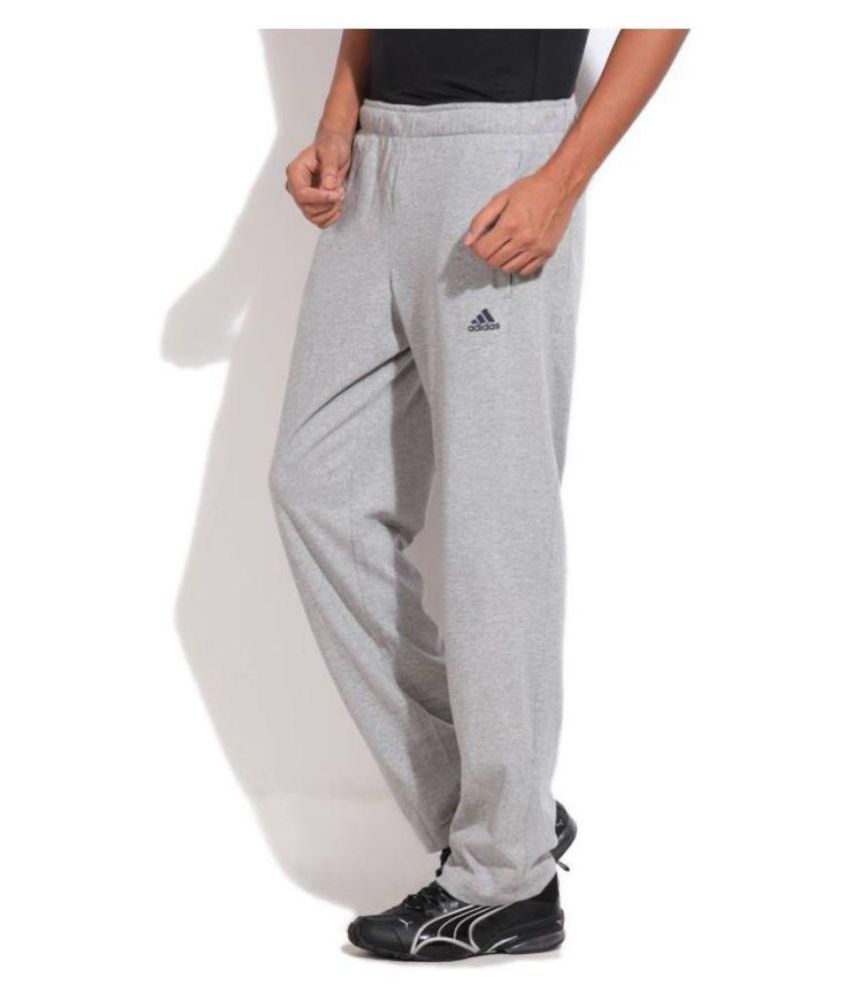 Adidas Grey Cotton Blend Trackpants - Buy Adidas Grey Cotton Blend Trackpants Online at Low 