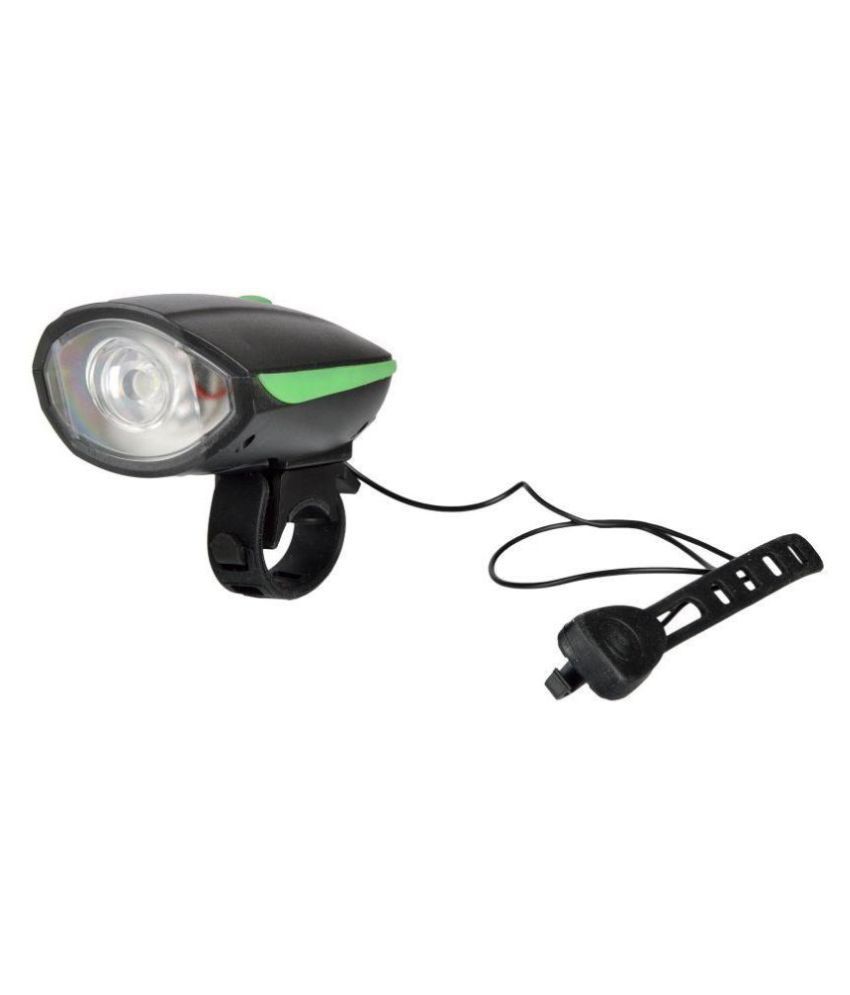 DarkHorse Bicycle  CE Standard USB Rechargeable 3 Mode Front Light and Horn 2 in 1 Light/Horn, Green