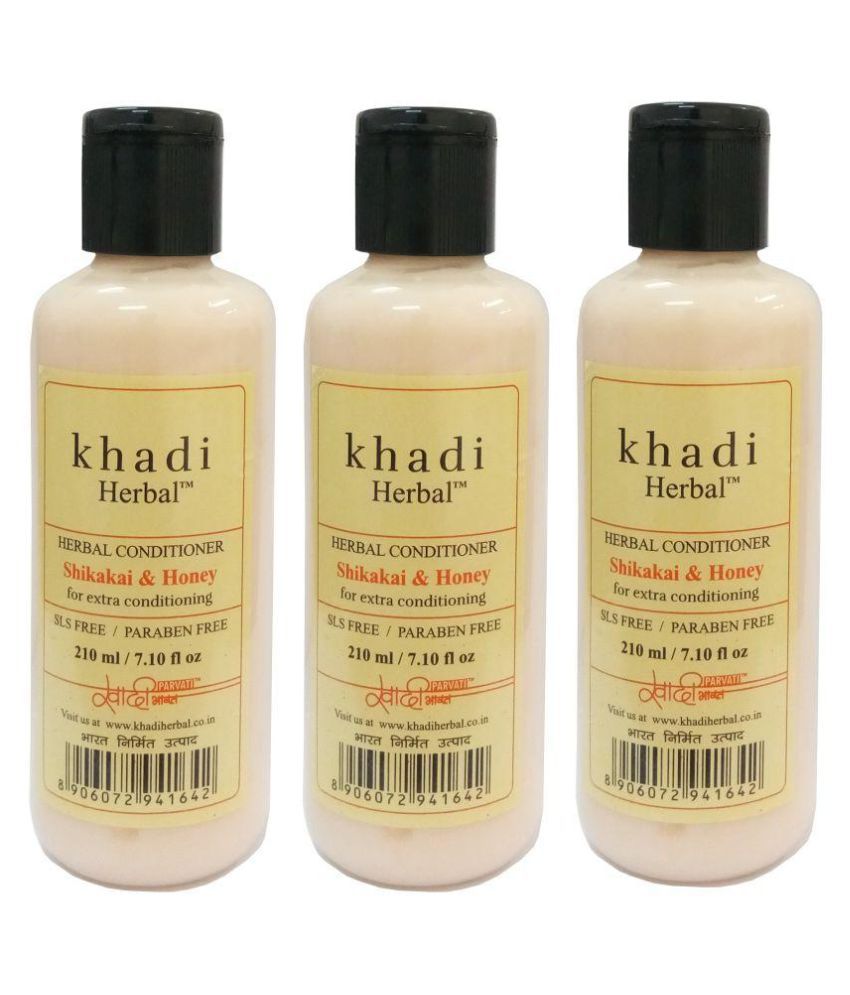     			Khadi herbal Shikakai & Honey Conditioner (SLS & Paraben Free) Deep Conditioner 210 ml Pack of 3