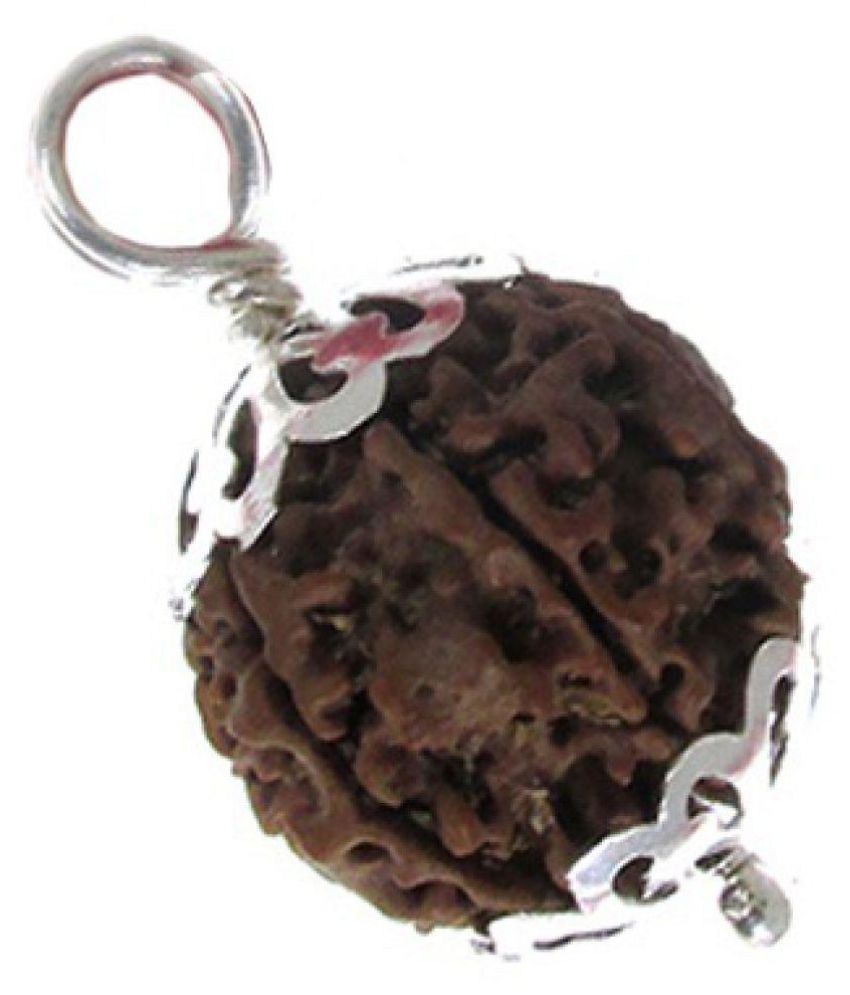     			Shivoham 4 Mukhi Rudraksha Silver Cap Pendant 4 Face Rudraksha