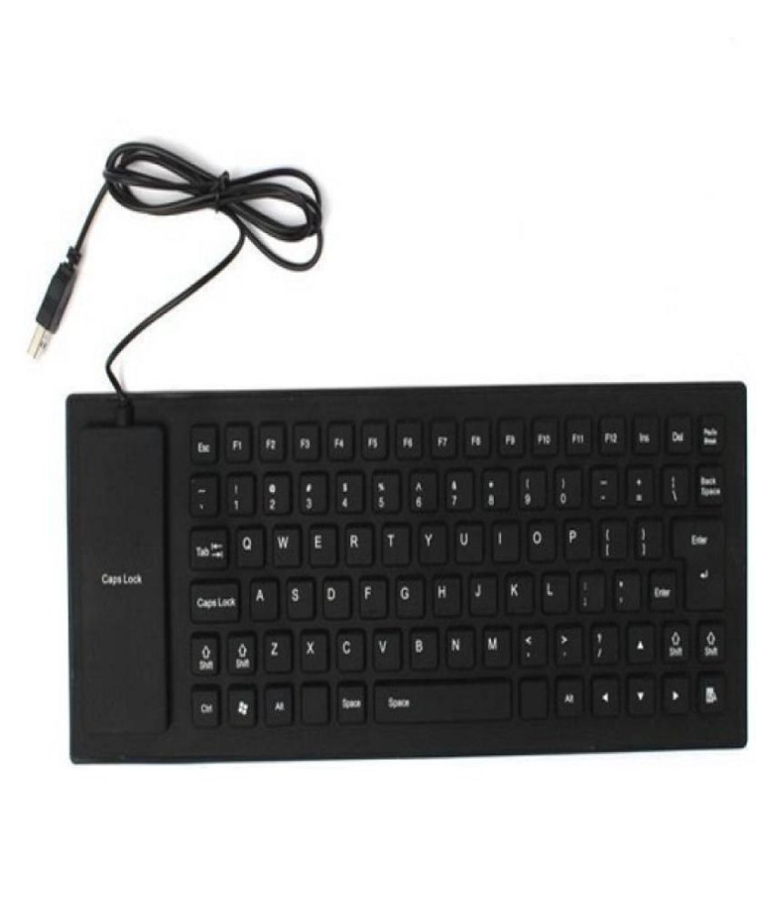 VU4 Combo Flexible Keyboard With Wireless Mouse Black USB Wired