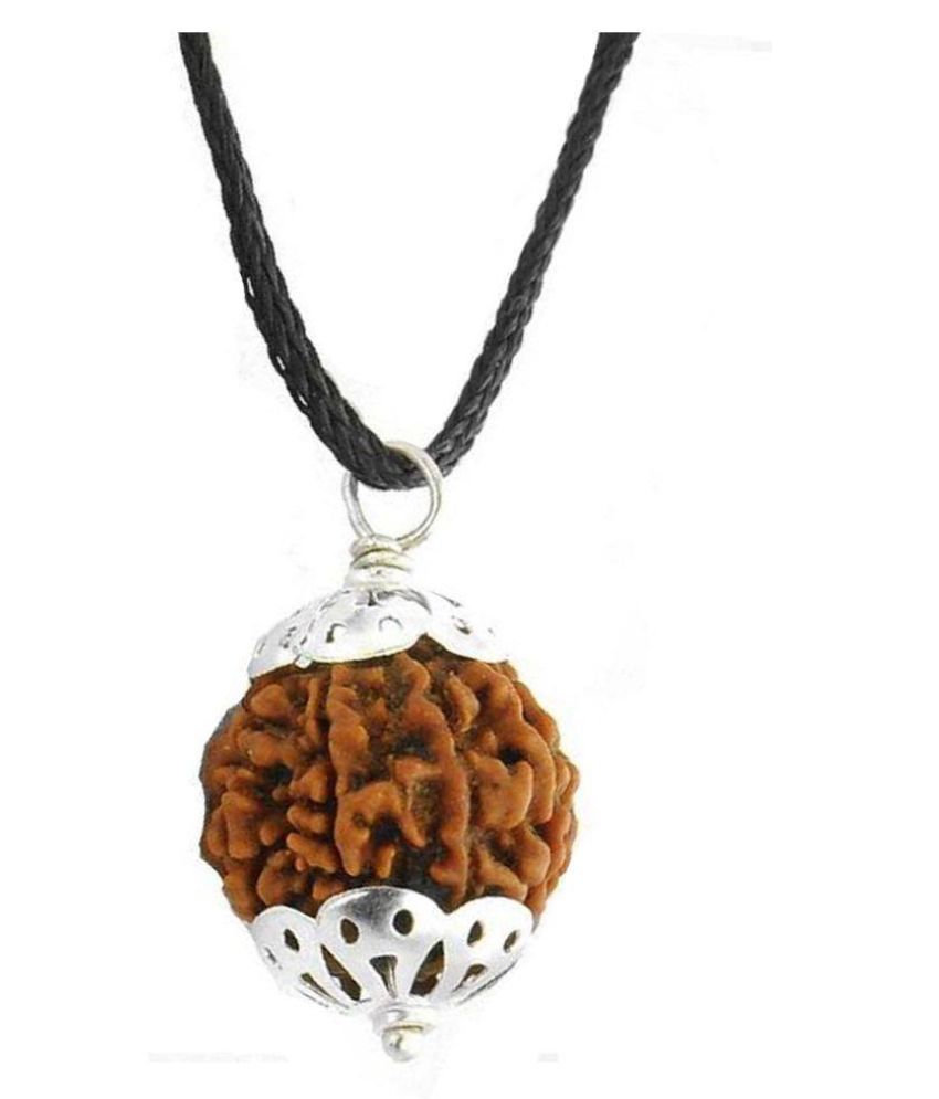     			Shivoham 4 Mukhi Rudrakasha Silvar cap Pendant 4 Face Rudraksha