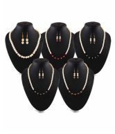 Variation Combo of 5 Pearl Necklace Sets