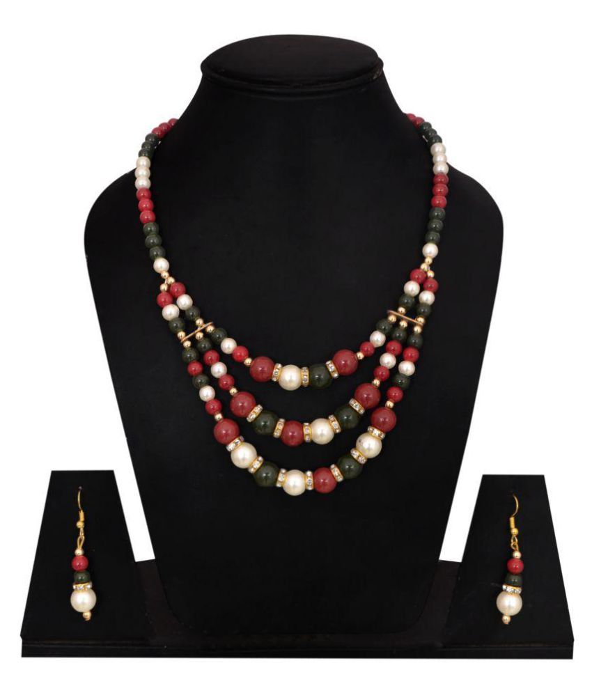 khushiyan Rajasthani Style Handmade Beads Fashion Jewelry Necklace Set ...