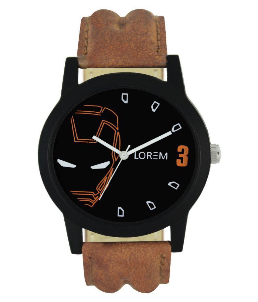 leather belt watch men's