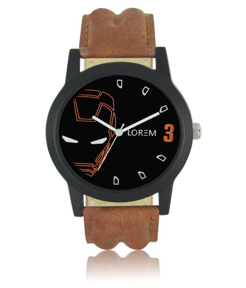 leather belt watch men's