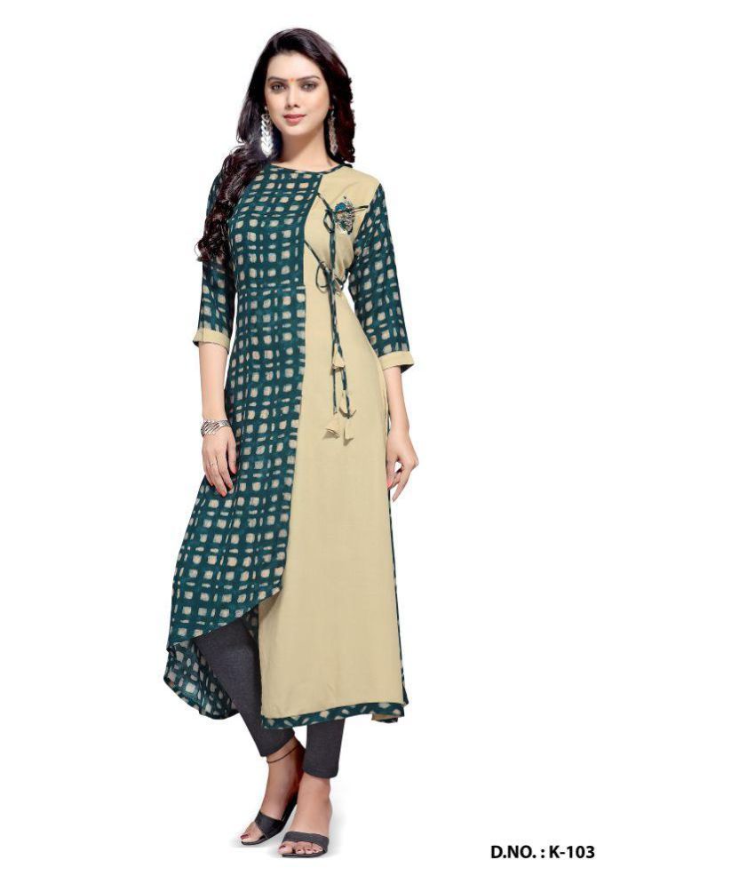 plain kurti with printed pants