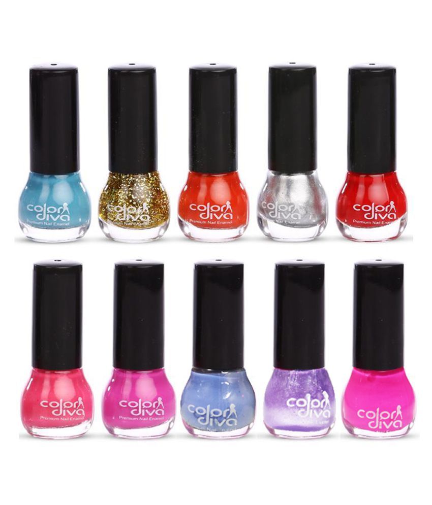Color Diva Matki Nail Polish 101 Multicolor Glossy 70 Ml Pack Of 10 Color Diva Matki Nail Polish 101 Multicolor Glossy 70 Ml Pack Of 10
