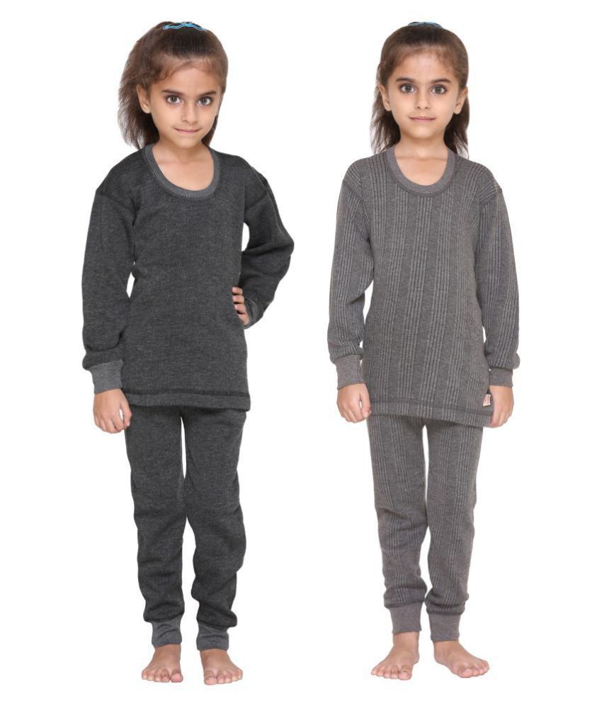     			Vimal Jonney Premium Blended Multicolor Thermal Top & Bottom Set For Girls(Pack Of 2)