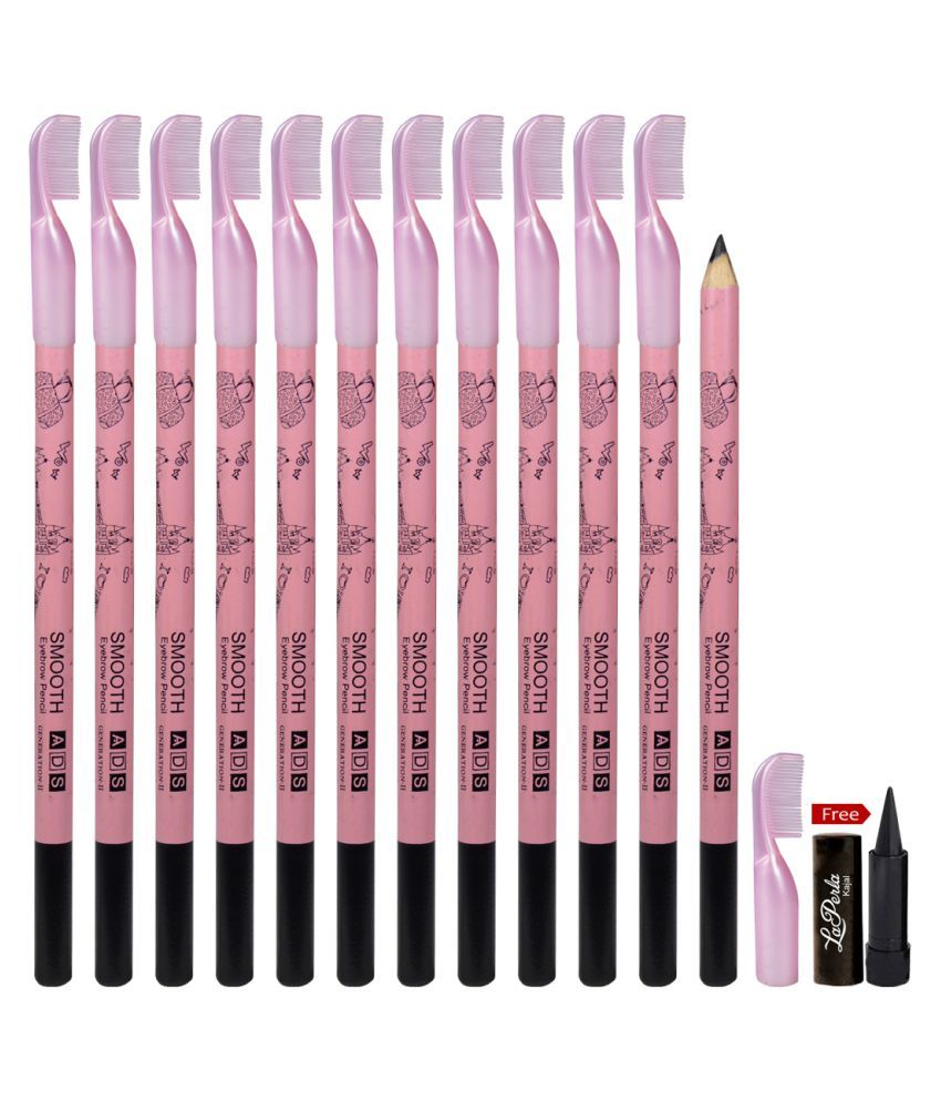     			ADS Smooth Eye Brow Pencil Black 12 no.s