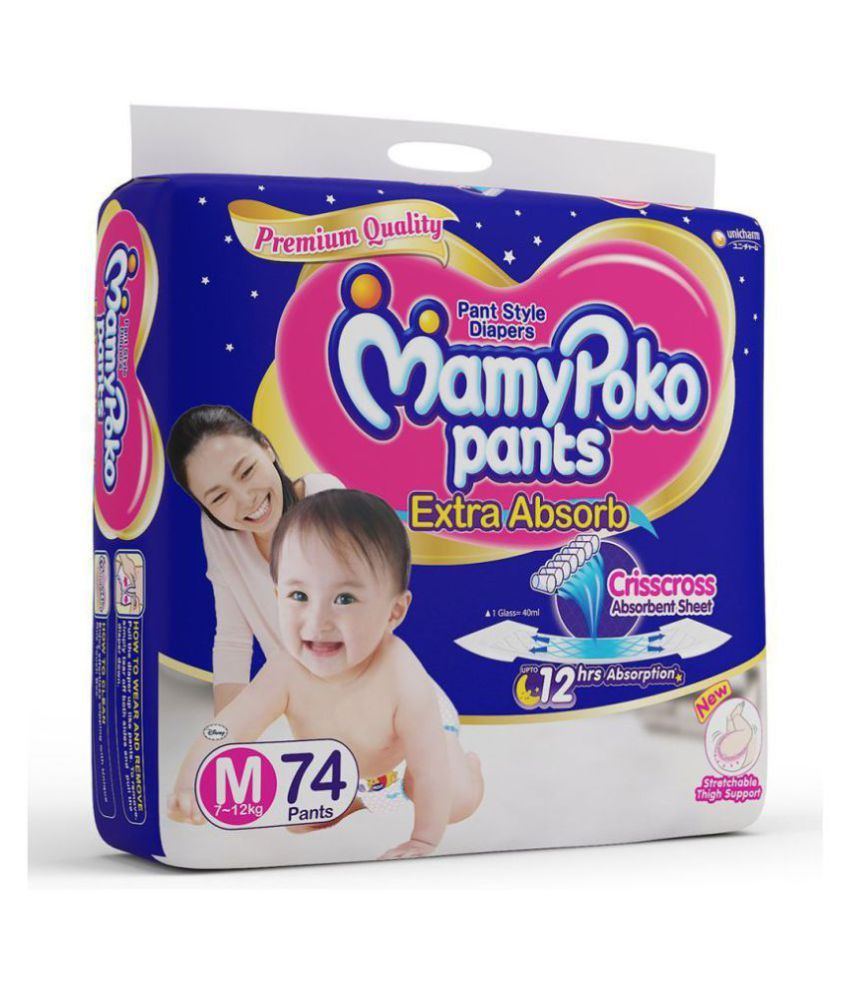 MamyPoko Pants Extra Absorb DiaperMedium Size, Pack of 74 Buy