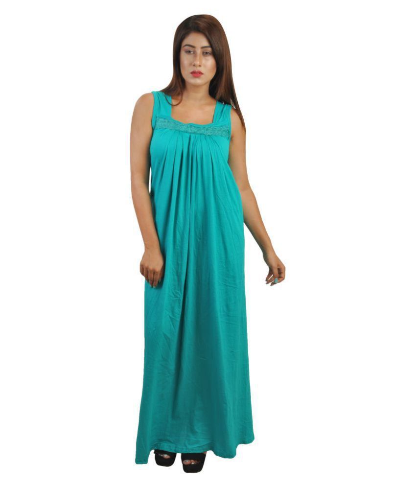     			PIYALI'S CREATION WOMEN'S Cotton Nighty & Night Gowns - Green