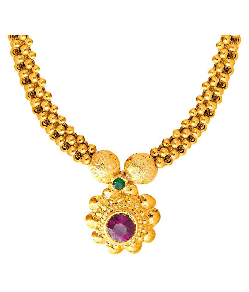 bodha 24K Gold Plated Traditional Indan Thushi Style Necklace Jewelry for Women & Girls SJ_2296