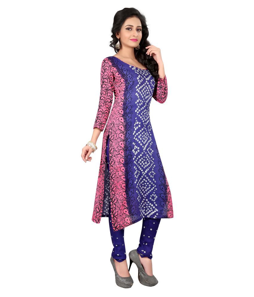 Dealsure Blue and Purple Satin Dress Material Buy Dealsure Blue and