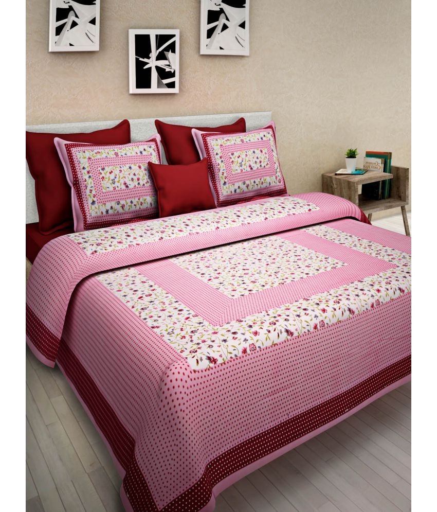     			Bombay Spreads Cotton Double Bedsheet with 2 Pillow Covers ( x )