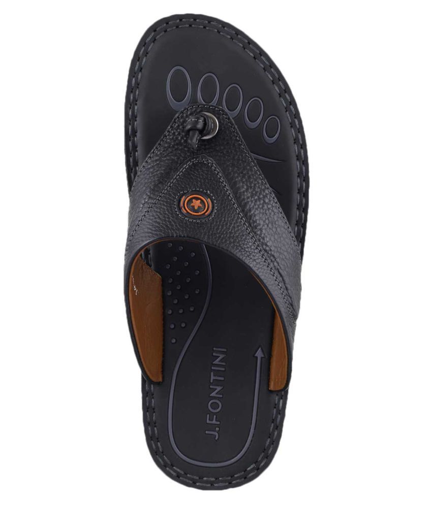 J Fontini MOCHI Men BLACK LEATHER BLACK Sandals Price in India- Buy J Fontini MOCHI Men BLACK 