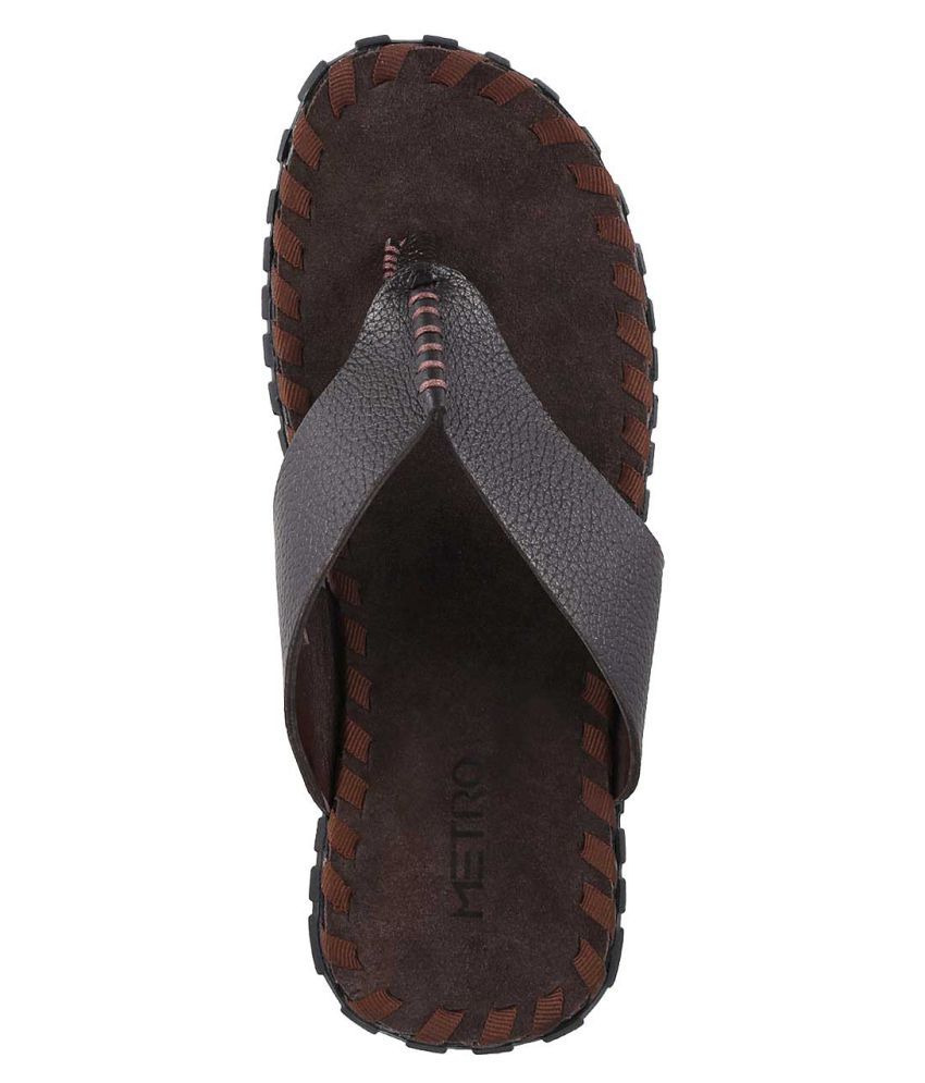 METRO METRO Men BROWN LEATHER BROWN Sandals Price in India- Buy METRO METRO Men BROWN LEATHER 