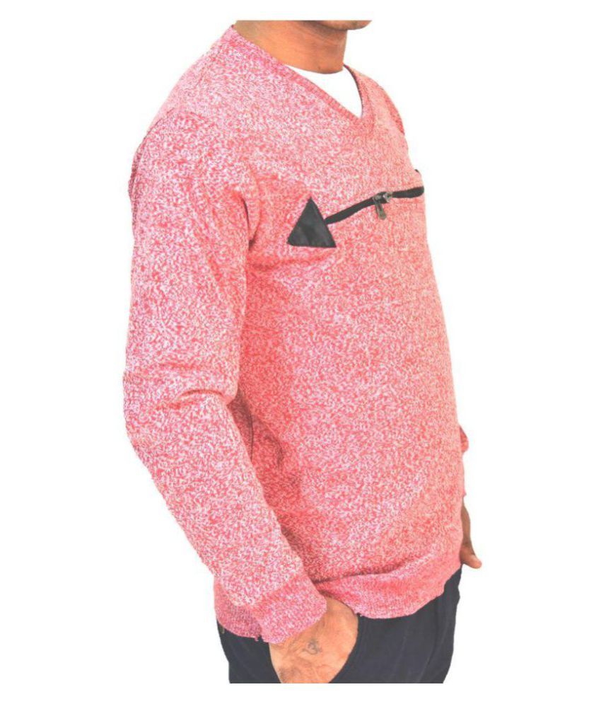 Taaza Garam Red Round Neck Sweater 