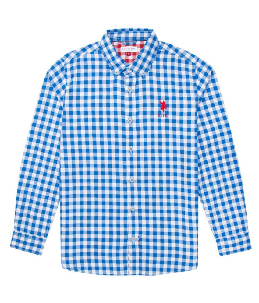     			US Polo Boys Regular Fit Medium Blue Shirt