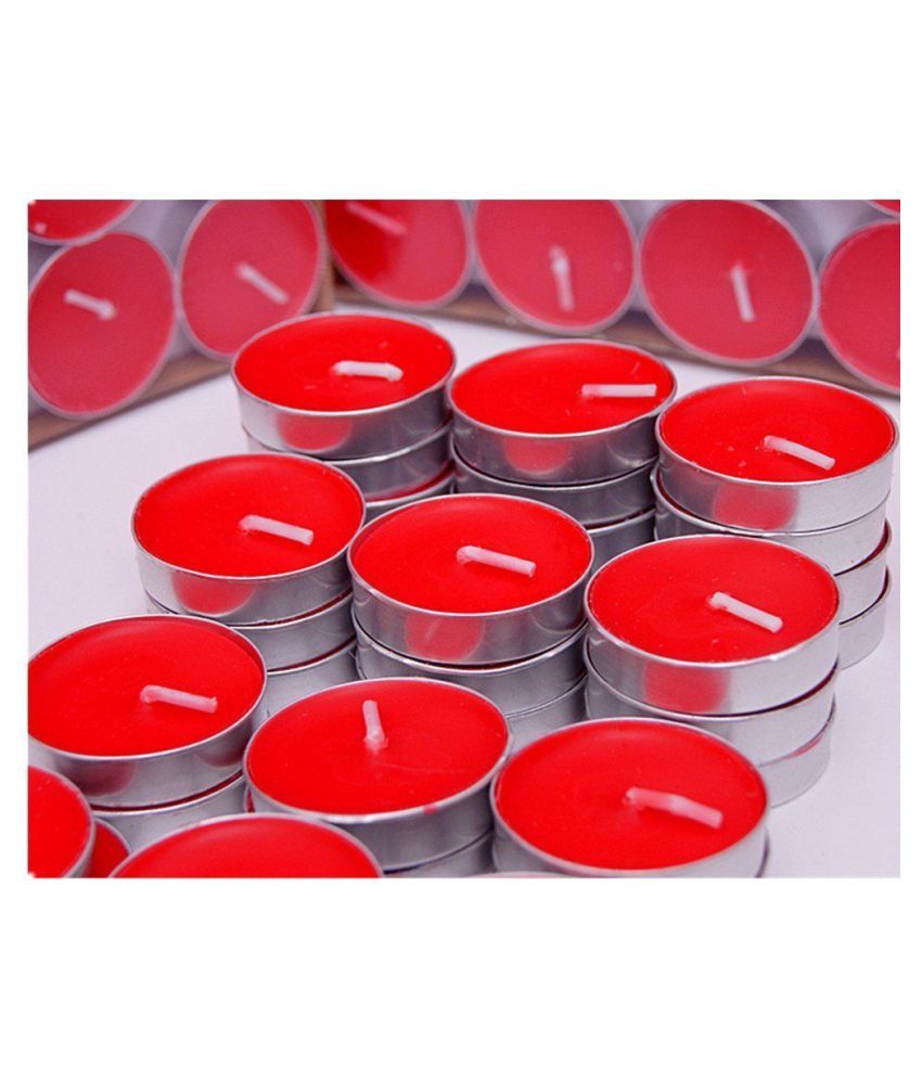 6th Dimensions Scented Tea Light Set Of 50 Pieces Red Tea Light Candles