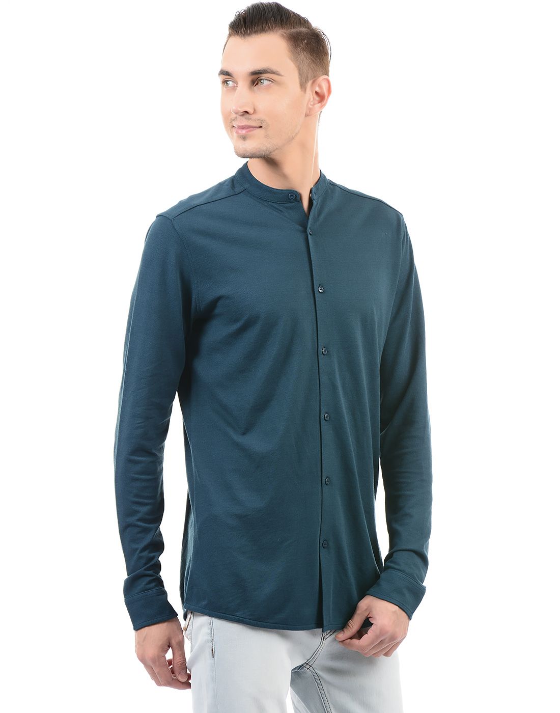 jeans green shirt