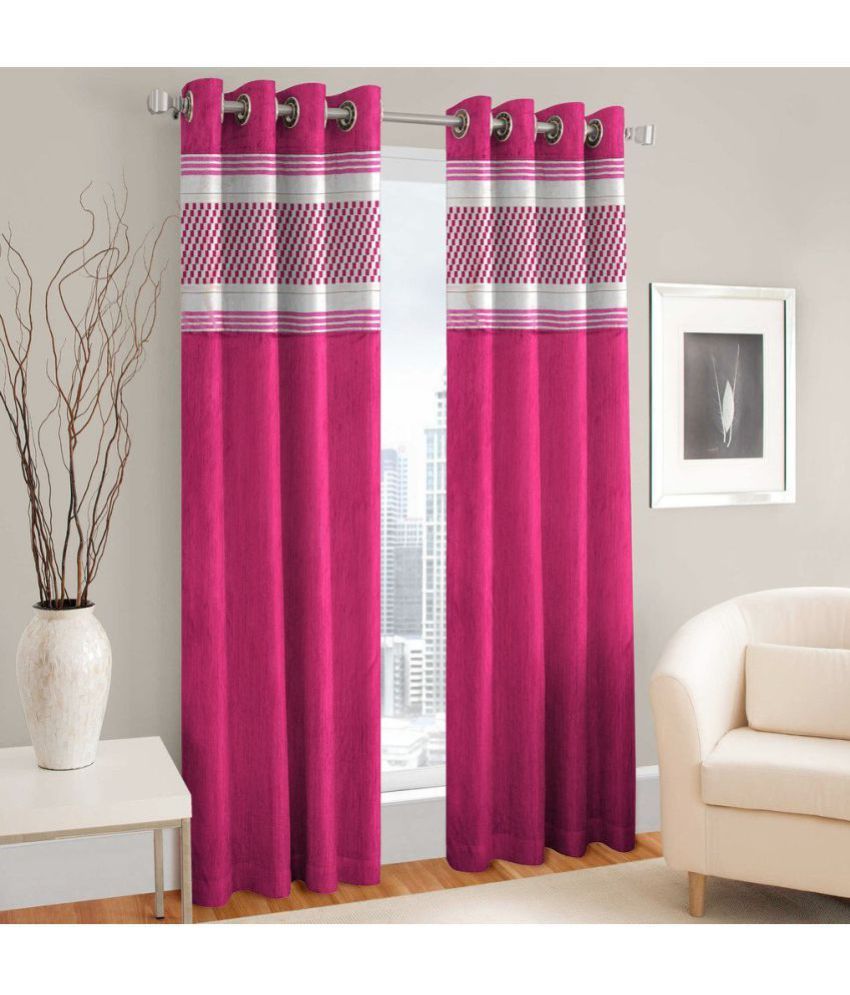 Shri Shyam Furnishing Set Of 2 Window Eyelet Curtains Contemporary