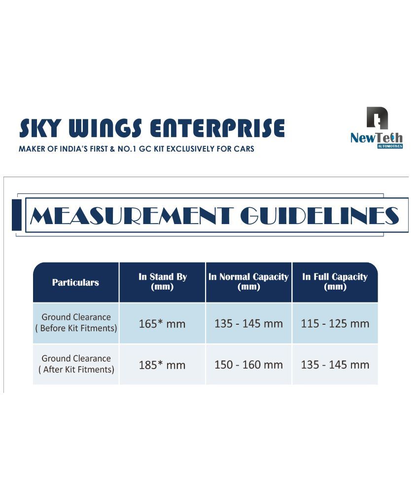 Tata Indica Vista 1.3" Ground Clearance Kit (Fitments :: Rear) Set of 2