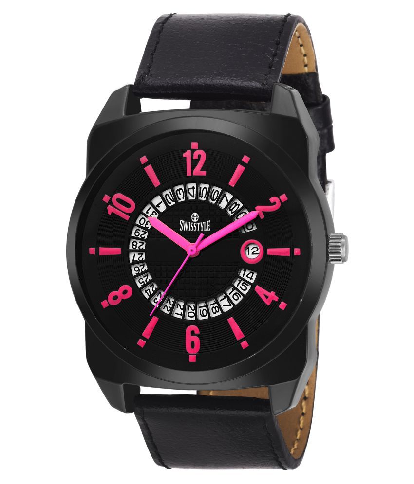     			Swisstyle analogue watches for mens SS-GR641-PNK-BLK