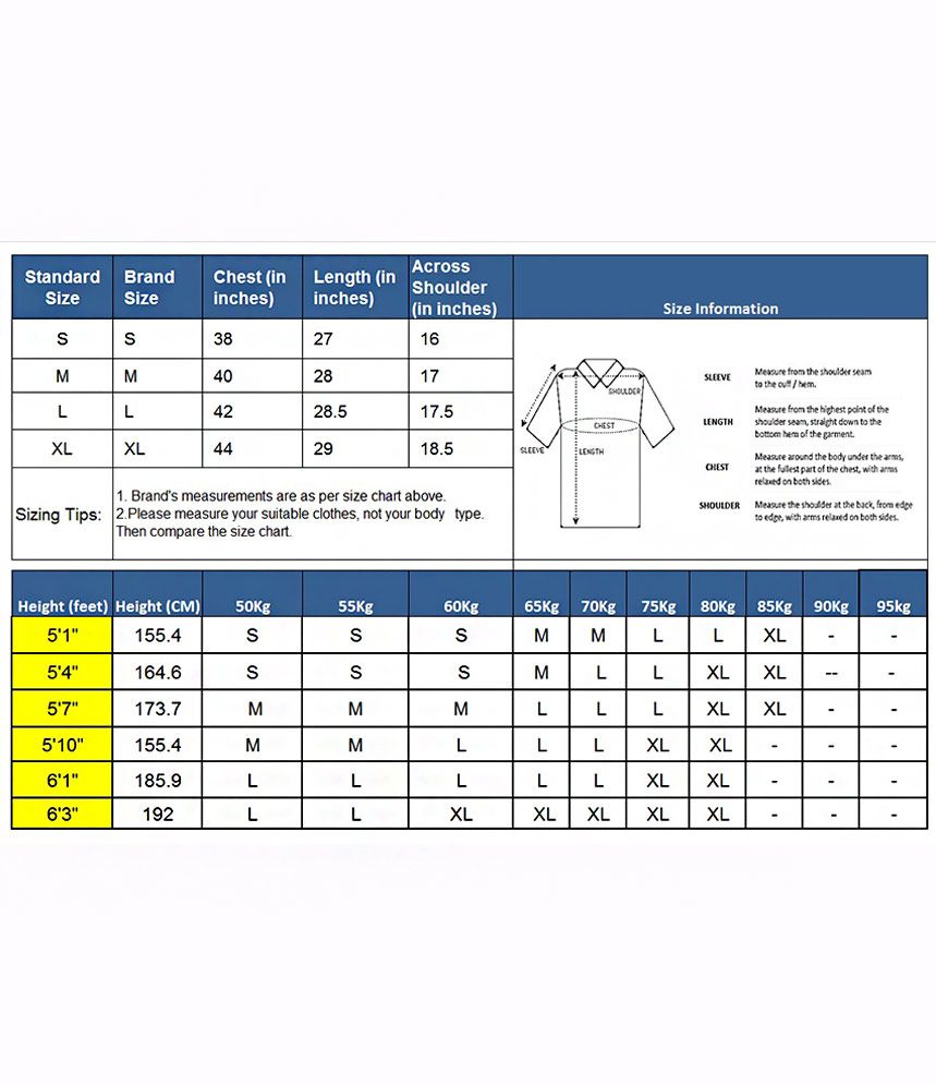 T Shirt Price Chart