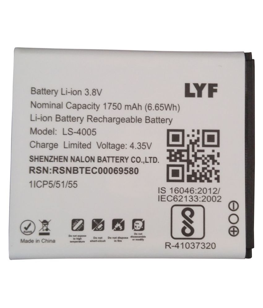 Lyf Flame 6 1750 Mah Battery By Lyf Batteries Online At Low Prices Snapdeal India