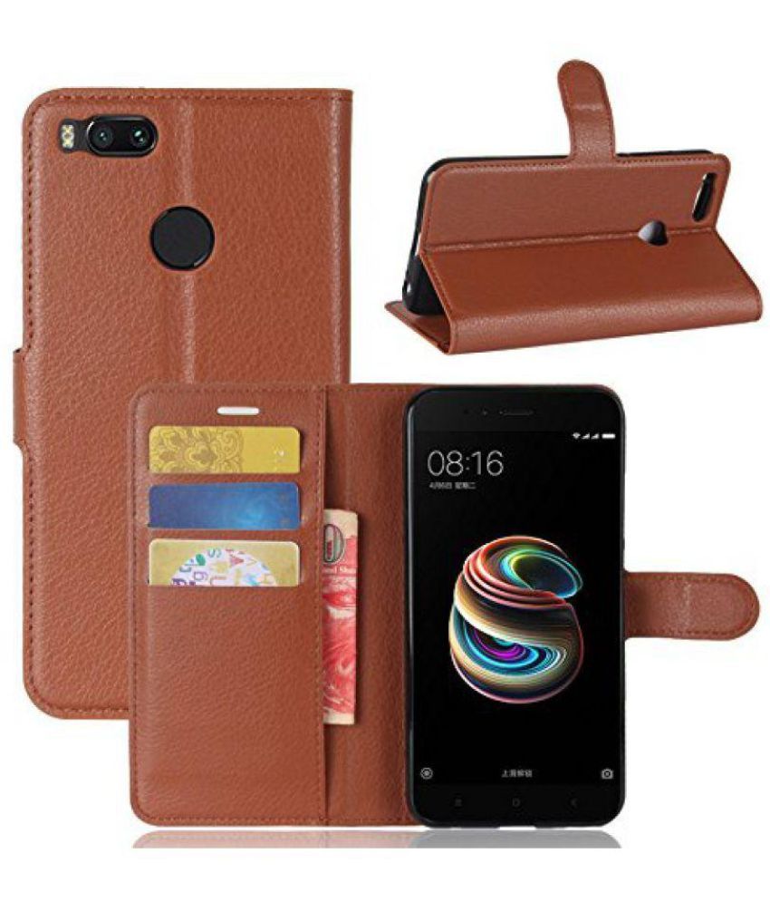 Xiaomi MI A1 Flip Cover by KolorFish Brown Flip Covers Online at