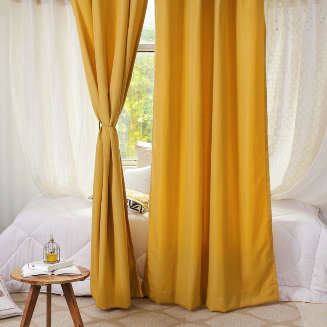 Solaj Single Door Eyelet Curtains Solid Mustard Buy Solaj Single