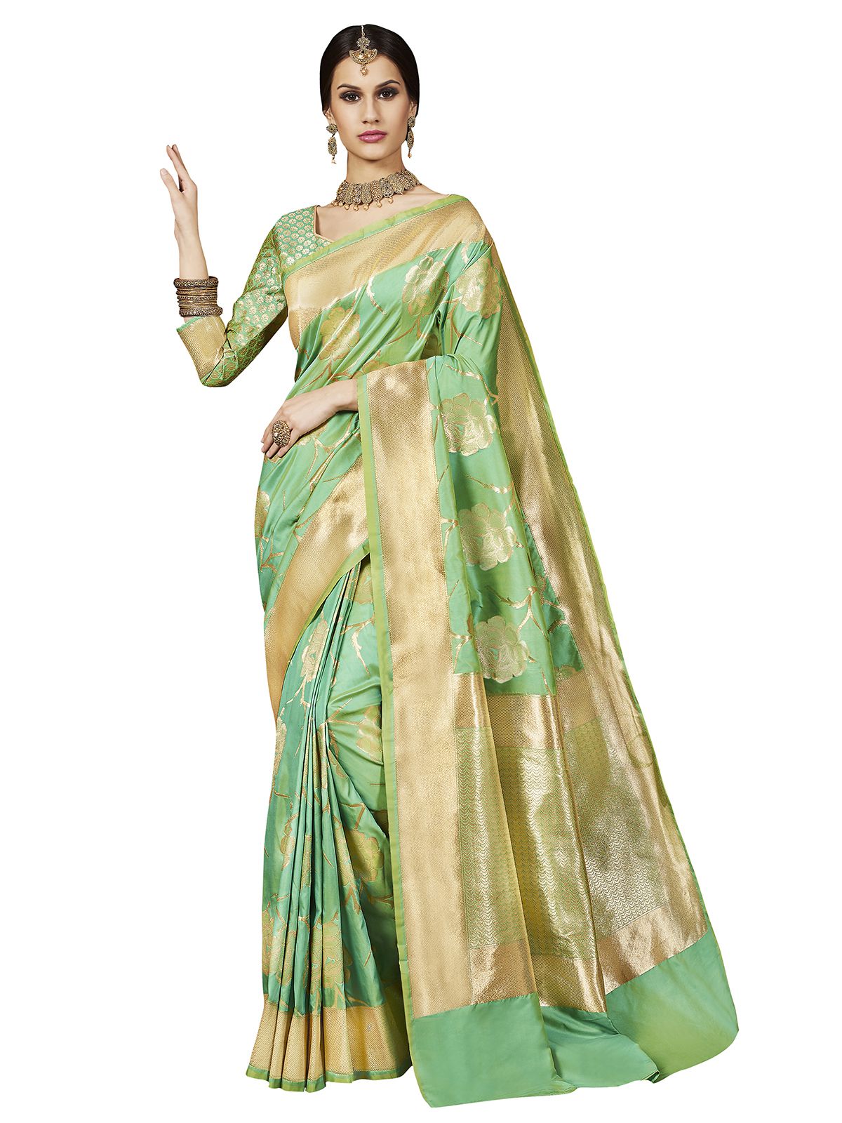 Saree Mall Multicoloured Banarasi Silk Saree - Buy Saree Mall ...