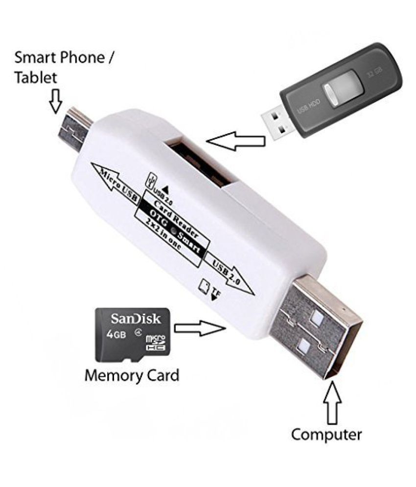 Ubon OTG Card Reader UBON CRT-271 Card Reader + Micro Usb OTG Connector Sns-Brigh10