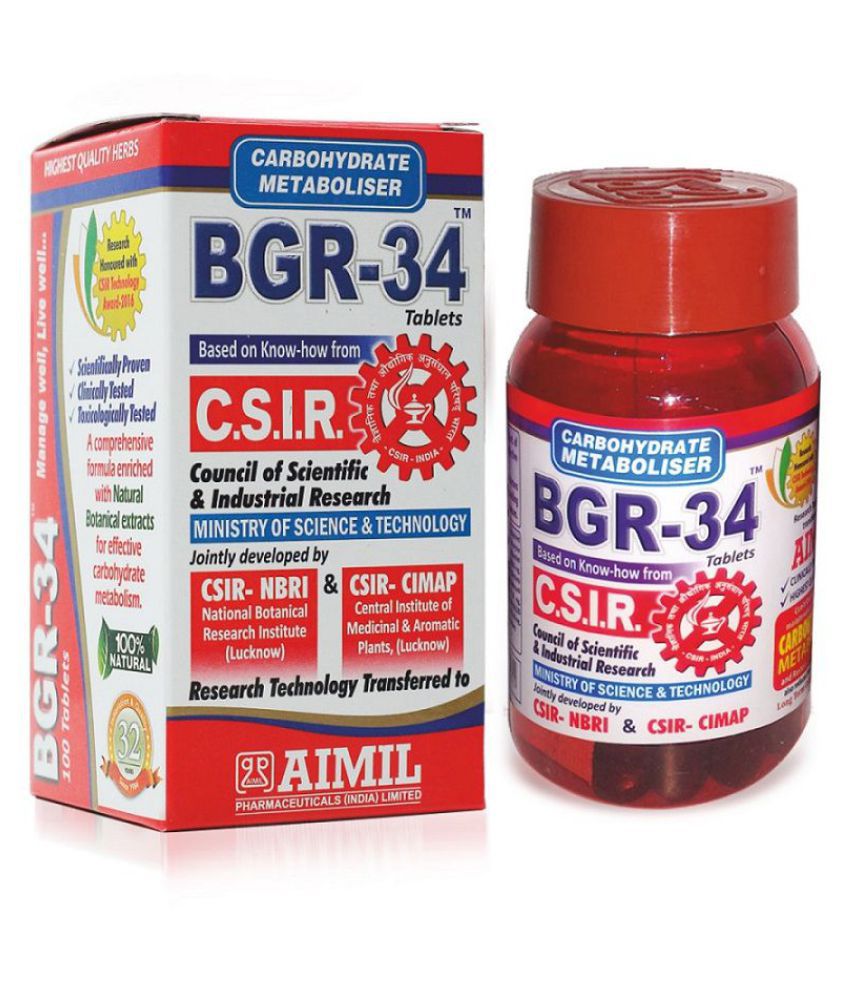 Aimil Pharmaceuticals BGR-34 (100 Tablets)