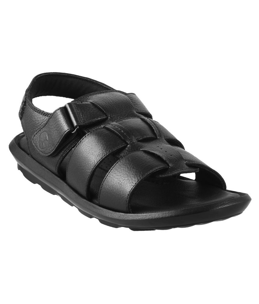 MOCHI MOCHI Men BLACK LEATHER BLACK Sandals Price in India- Buy MOCHI MOCHI Men BLACK LEATHER 
