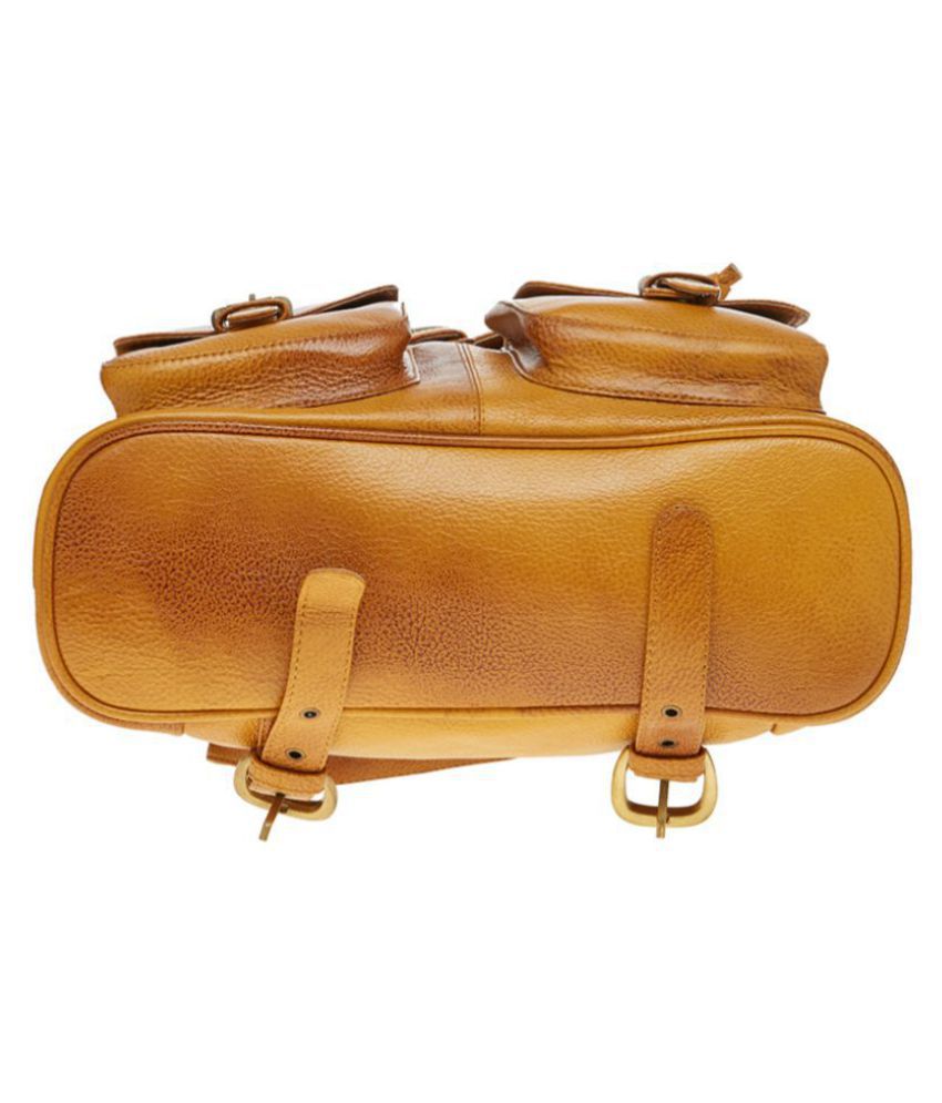 Leather World Golden Backpack - Buy Leather World Golden Backpack ...