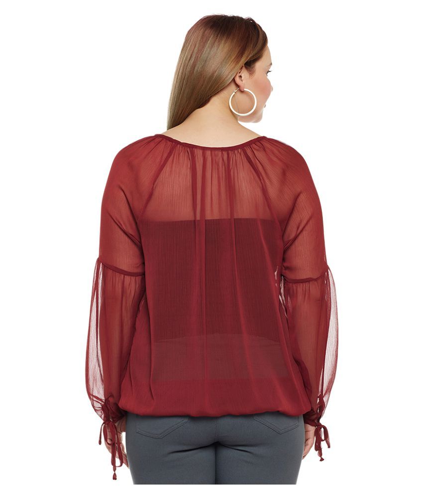 maroon plus size tops