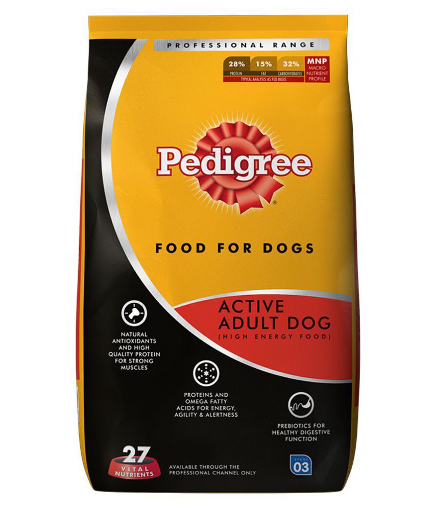 Pedigree Professional(Active Adult)Premium 10kg Dry Adult Chicken Based ...