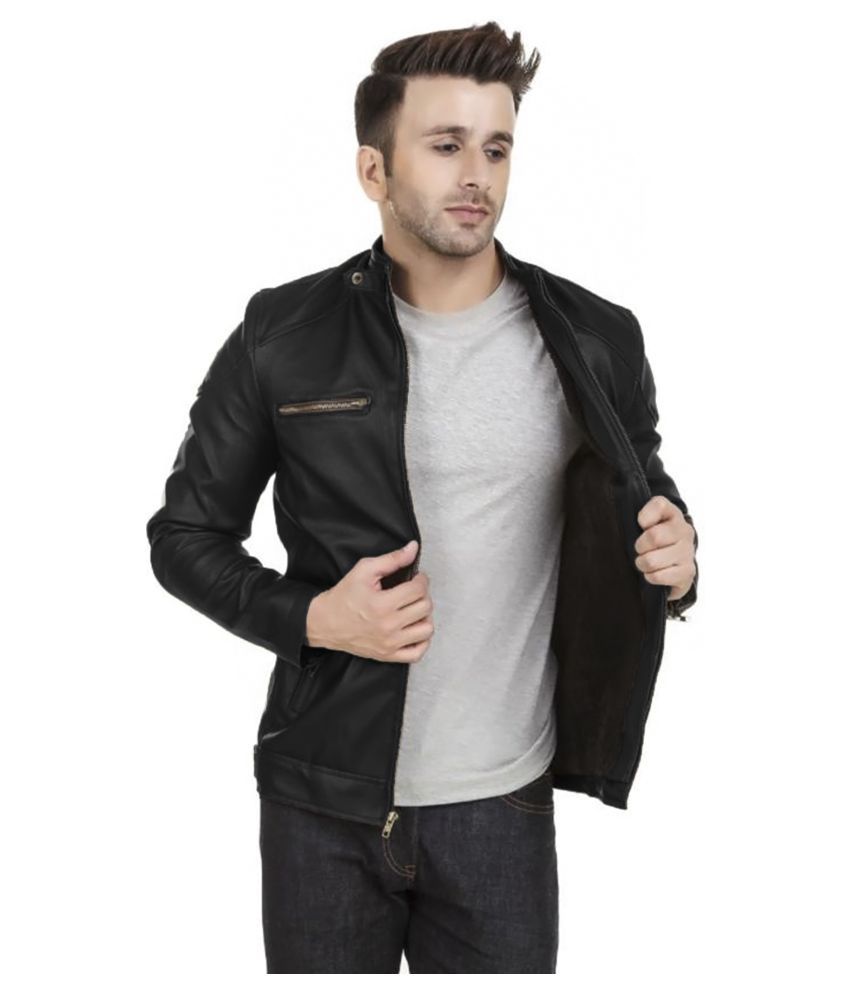 campus mall Black Leather Jacket - Buy campus mall Black Leather Jacket ...