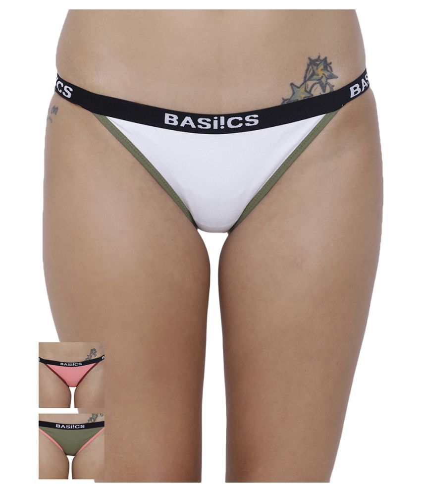     			BASIICS By La Intimo Pack of 3 Cotton Women's Briefs ( Multi Color )