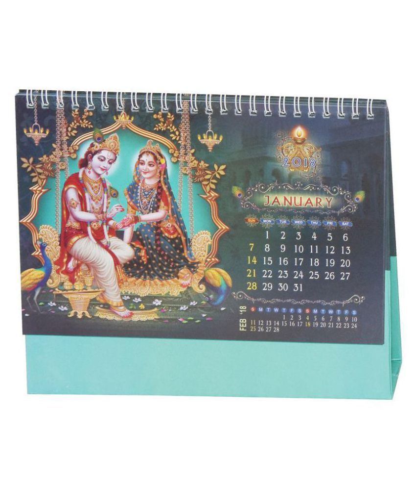 Indigo Creatives Radha Krishna 2018 Desktop Office Calendar: Buy Online ...